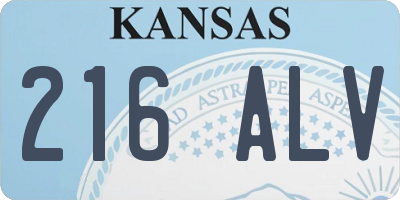 KS license plate 216ALV