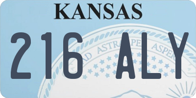 KS license plate 216ALY