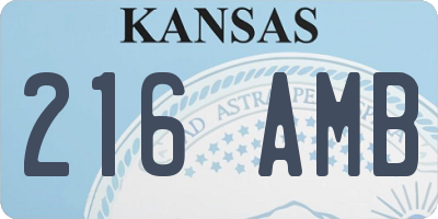 KS license plate 216AMB