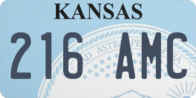 KS license plate 216AMC