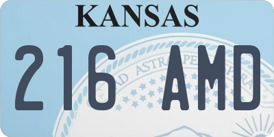 KS license plate 216AMD