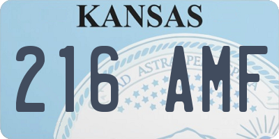 KS license plate 216AMF