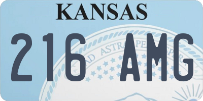 KS license plate 216AMG