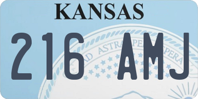 KS license plate 216AMJ