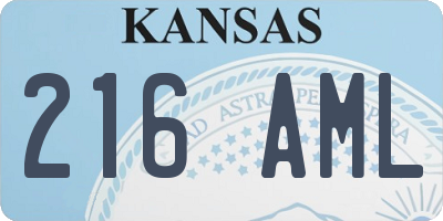 KS license plate 216AML