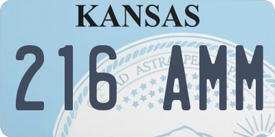 KS license plate 216AMM