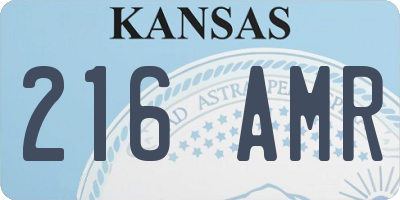 KS license plate 216AMR