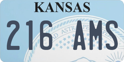 KS license plate 216AMS