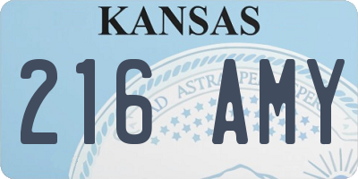 KS license plate 216AMY