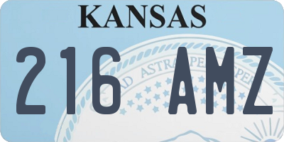 KS license plate 216AMZ