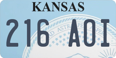 KS license plate 216AOI