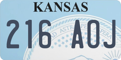 KS license plate 216AOJ