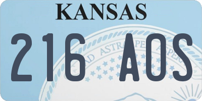 KS license plate 216AOS