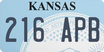 KS license plate 216APB