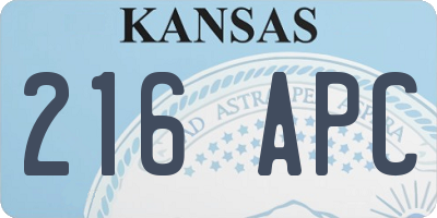 KS license plate 216APC