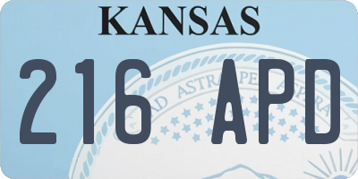 KS license plate 216APD