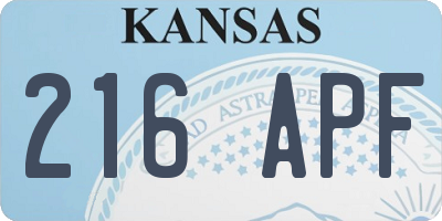 KS license plate 216APF