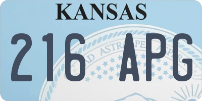 KS license plate 216APG