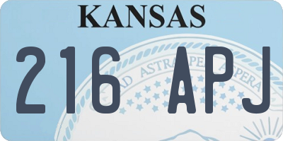 KS license plate 216APJ