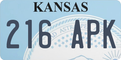 KS license plate 216APK