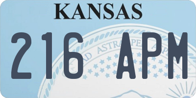 KS license plate 216APM