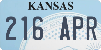 KS license plate 216APR
