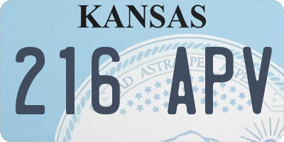 KS license plate 216APV