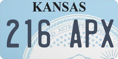 KS license plate 216APX