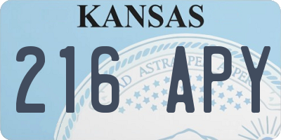 KS license plate 216APY