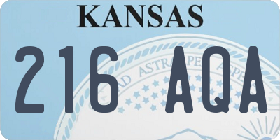 KS license plate 216AQA