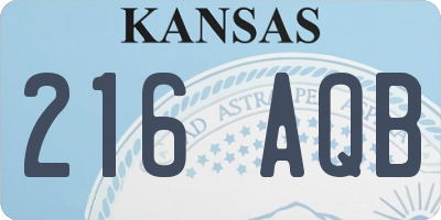 KS license plate 216AQB