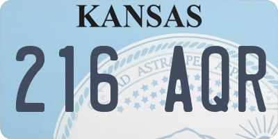 KS license plate 216AQR