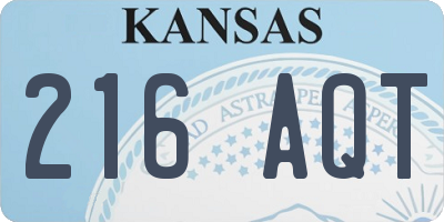 KS license plate 216AQT