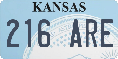 KS license plate 216ARE