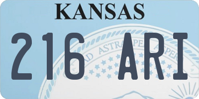KS license plate 216ARI