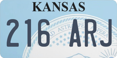 KS license plate 216ARJ