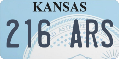 KS license plate 216ARS