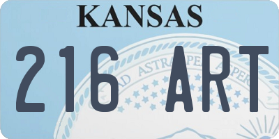 KS license plate 216ART