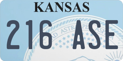 KS license plate 216ASE