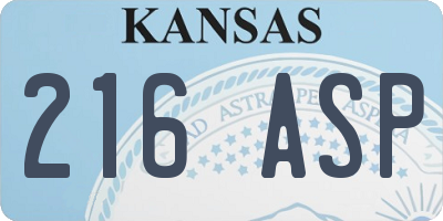 KS license plate 216ASP