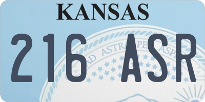 KS license plate 216ASR