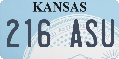 KS license plate 216ASU