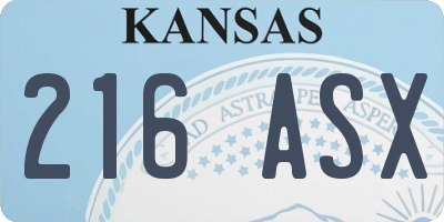 KS license plate 216ASX