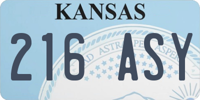 KS license plate 216ASY