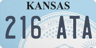 KS license plate 216ATA