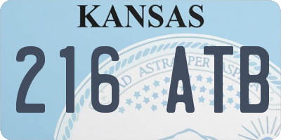 KS license plate 216ATB