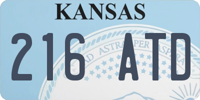 KS license plate 216ATD