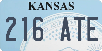 KS license plate 216ATE