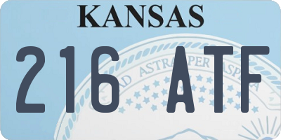 KS license plate 216ATF