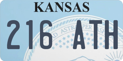 KS license plate 216ATH